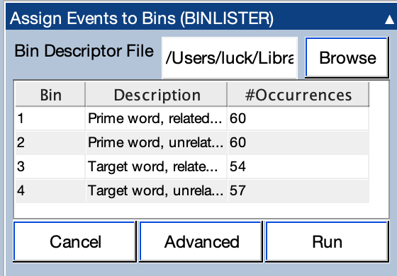 BINLISTER Table